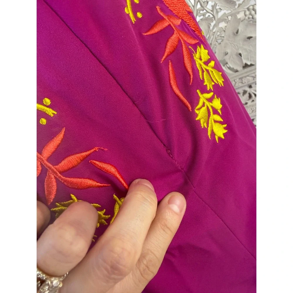 Rhythm Pink Floral Embroidered Maxi Skirt Womens XS Coquette Festival Twee - Picture 5 of 8